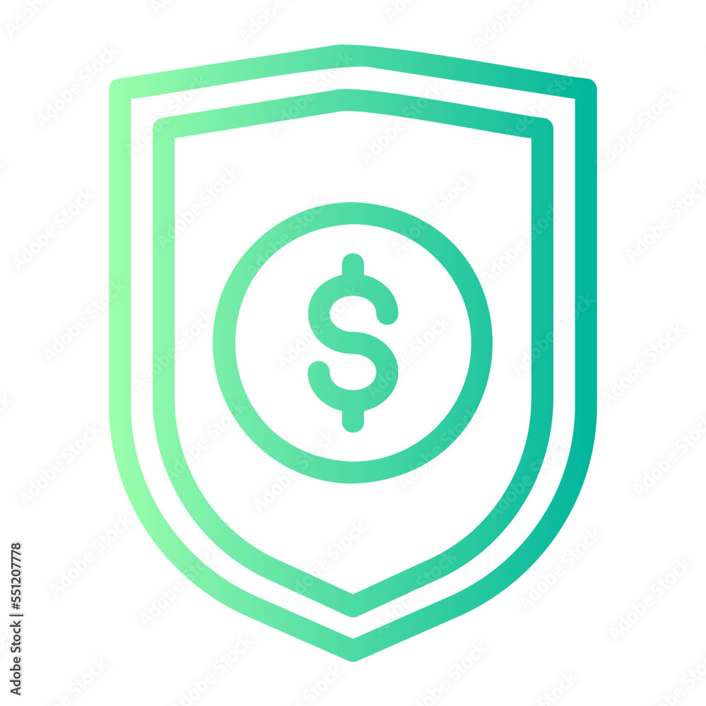 money shield gradient icon money shield gradient icon