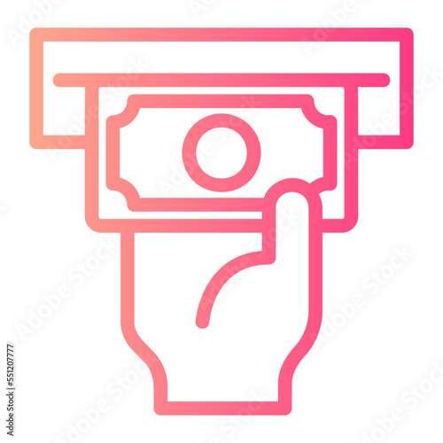 money withdrawal gradient icon