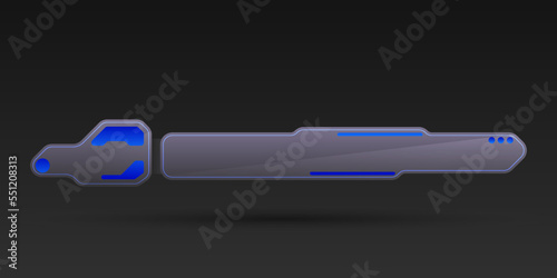 Abstract technology blue lower third banner bar for video streaming and braking news headline title
