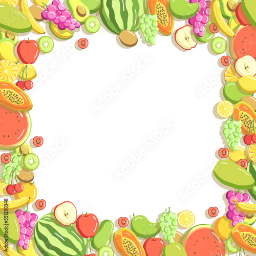 Fruit illustration pattern frame background