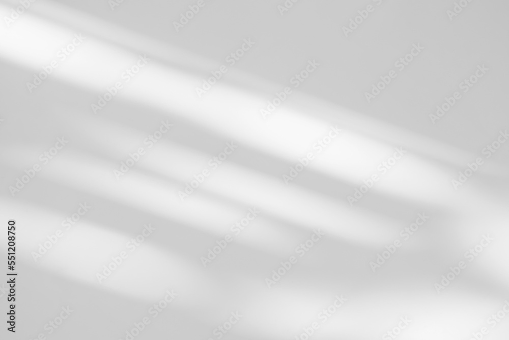 Gray shadow and light blur abstract background on white wall  from window.  Dark grey shadows indoor in room  background, monochrome, shadow overlay effect for backdrop and mockup design - obrazy, fototapety, plakaty 