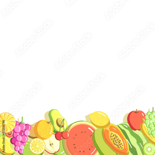 Fototapeta Naklejka Na Ścianę i Meble -  Fruit illustration pattern background