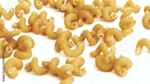 spiral pasta isolated on white background