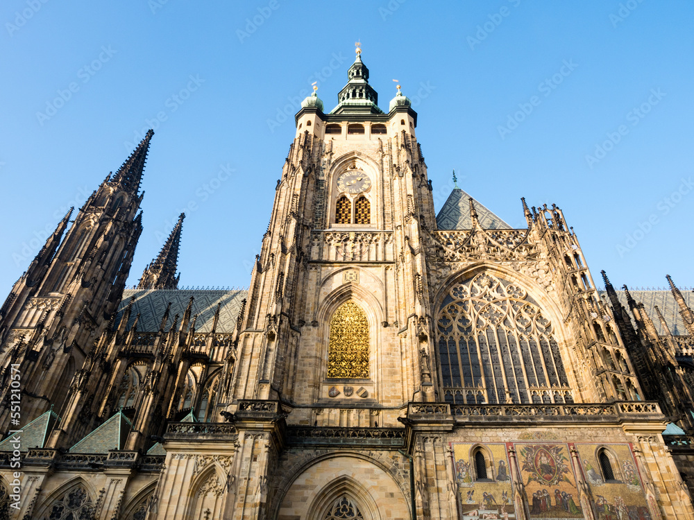 Exterior of St. Vitus Cathedral in Prague Castle - Prague, Czech Republic