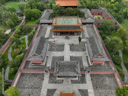 Aerial view of emperor summer palace in Suqian photo