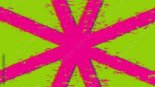 rotating cross animation with retro and abstract glitch effect