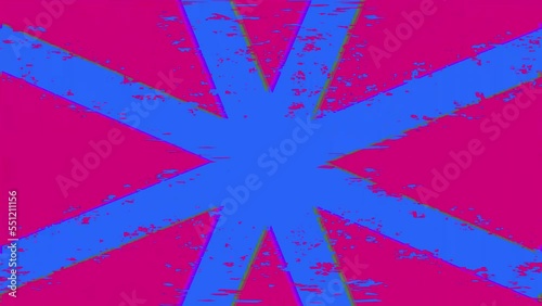 rotating cross animation with retro and abstract glitch effect