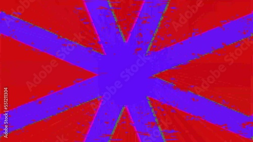 rotating cross animation with retro and abstract glitch effect