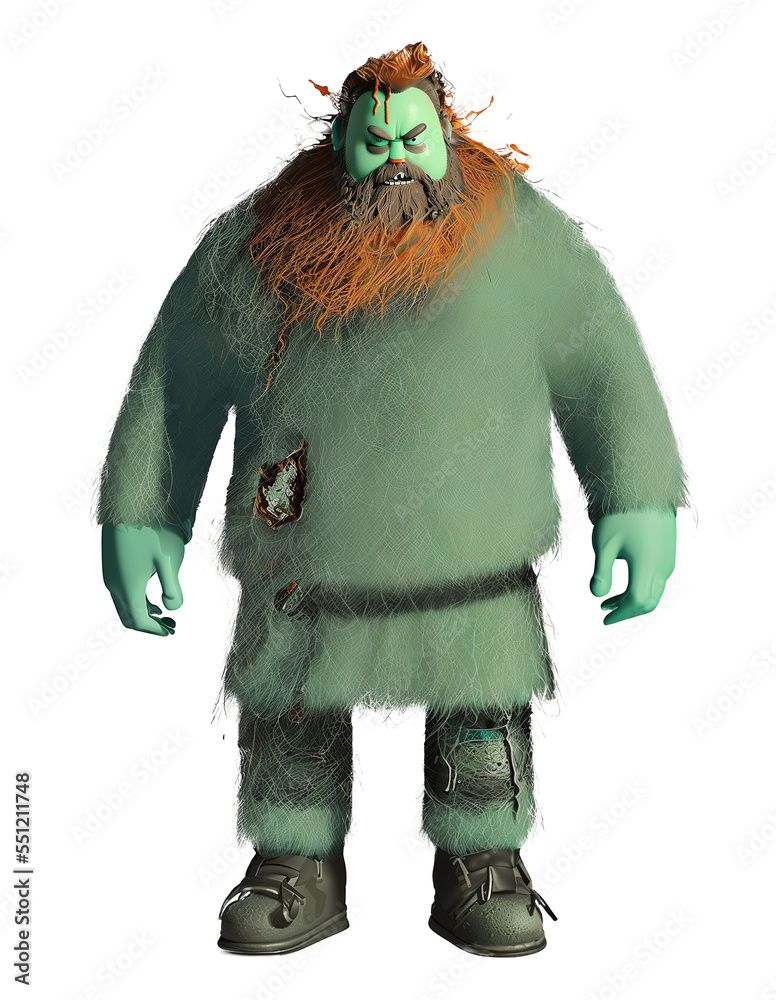 ogar Monster troll dwarf  illustration transparent background png  fantasy scifi avatar cartoon character
isolated digital art concept artwork creature character graphic design
 3d style - obrazy, fototapety, plakaty 