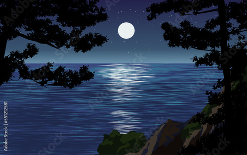 moon over the sea