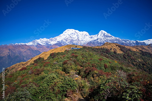 Scenic view at Annapurna South mountain in Himalayas