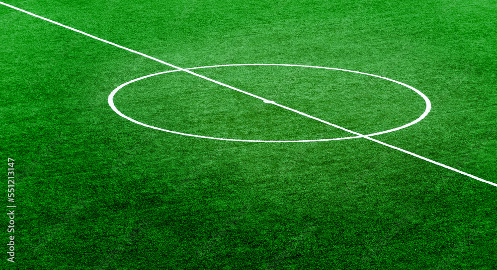 Top view centre circle soccer pitch Top view centre circle soccer pitch
