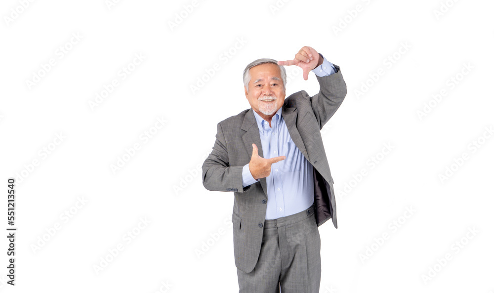 Cheerful Elderly Man in Gray Suit Making Framing Gesture
Cheerful Elderly Man in Gray Suit Making Framing Gesture