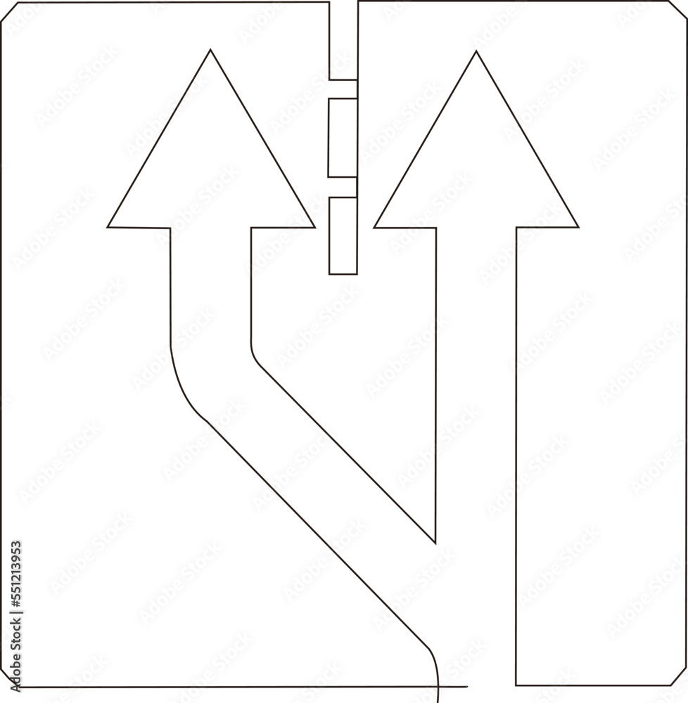 continuous line traffic signs logo black white background continuous line traffic signs logo black white background