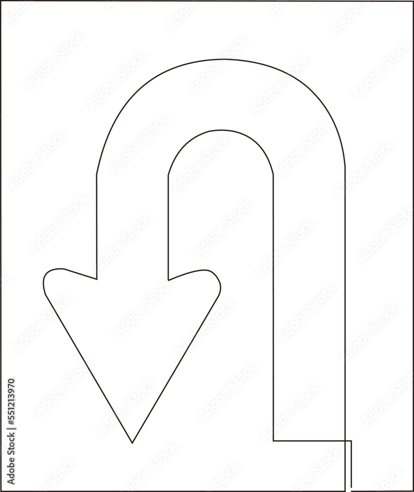 continuous line traffic signs logo black white background continuous line traffic signs logo black white background