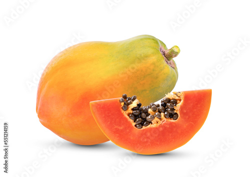 ripe papaya fruit isolated on transparent png photo