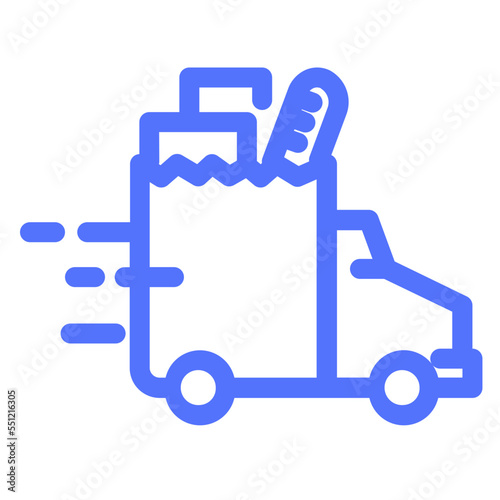 Food Delivery Grocery Truck Van Supermarket Icon