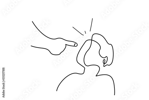 angry adult warns little boy gets angry pulls his ear