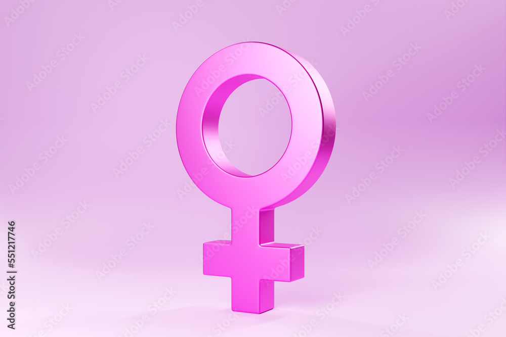 Abstract background with female symbol, 3D illustration Abstract background with female symbol, 3D illustration