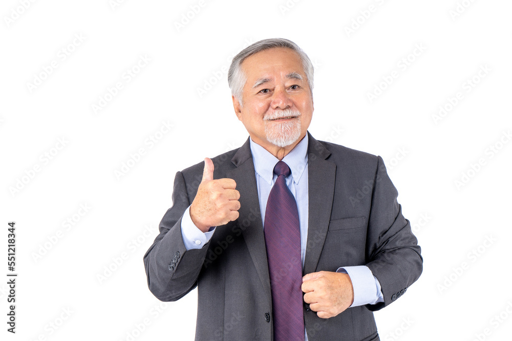 portrait of a senior businessman wearing a suit showing thumbs up. portrait of a senior businessman wearing a suit showing thumbs up.