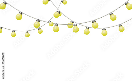 yellow light bulb isolated. party banner  concept, minimal abstract, 3d  or 3d render