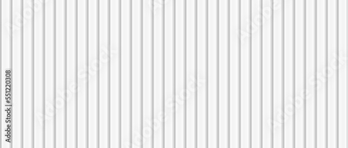 Vector white metal horizontal lines wall. Plastic home siding texture. Urban outdoors zinc sheet fence. Iron roof tile. Warehouse industrial gray wall. Silver realistic striped floor seamless pattern
