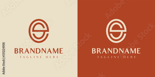 Letter ES or SE Oval Logo, suitable for any business with ES or SE initials.