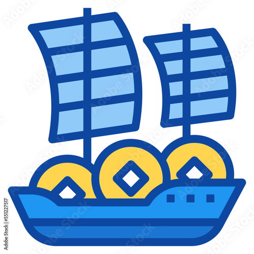 sailboat two tone icon