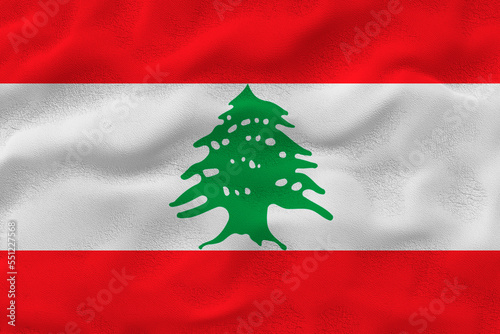 National flag of Lebanon. Background with flag of Lebanon