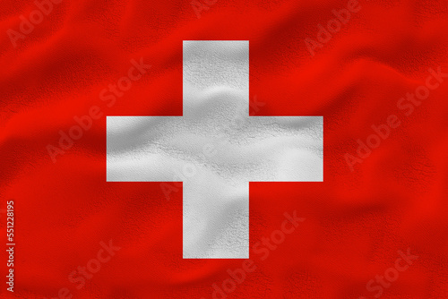 National flag of Switzerland. Background with flag Flag Switzerland