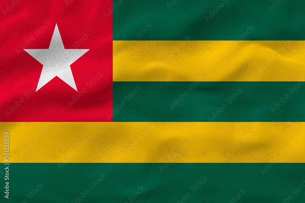 National flag of Togo. Background with flag of Togo. National flag of Togo. Background with flag of Togo.