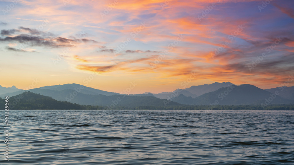 Morning goden hour at Mae Mork Reservoir, Lampang, Thailand