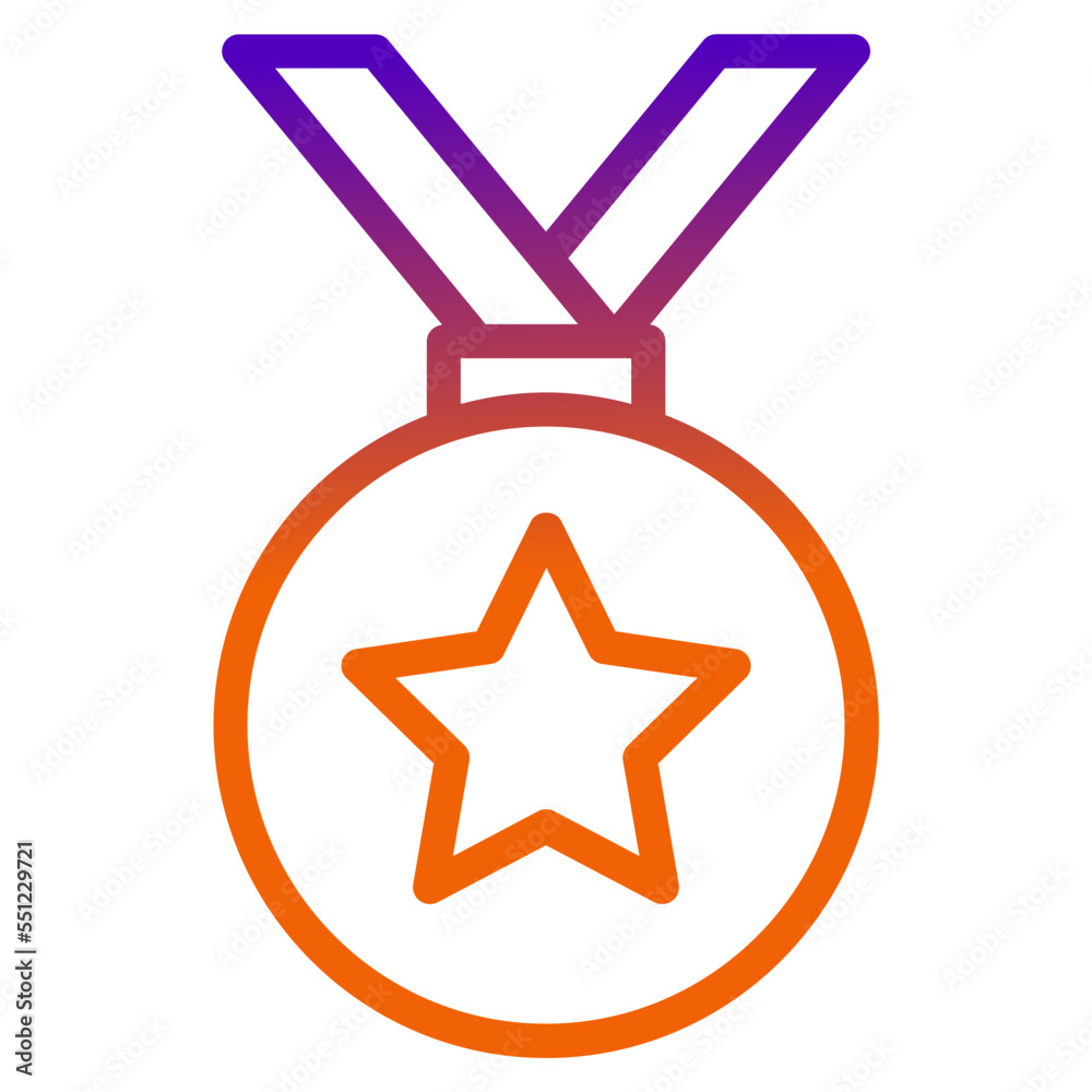medal gradient line icon medal gradient line icon