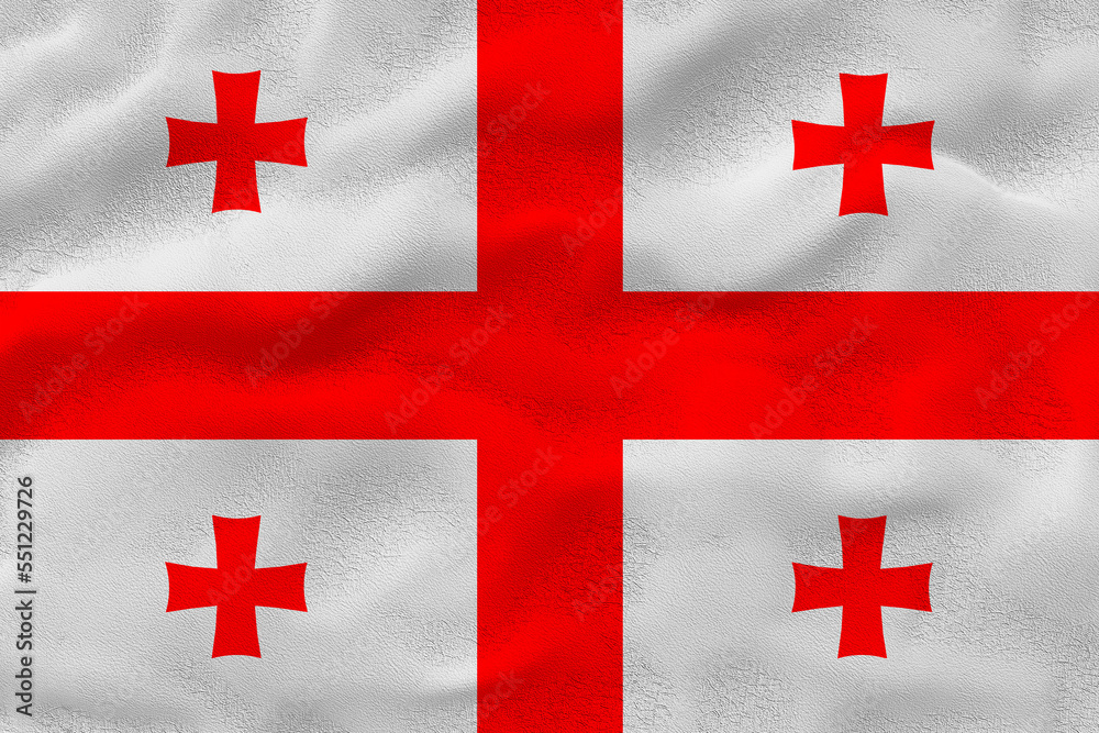 National flag of Georgia. Background with flag of Georgia National flag of Georgia. Background with flag of Georgia