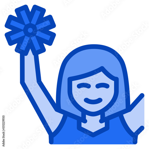 cheerleader blue icon