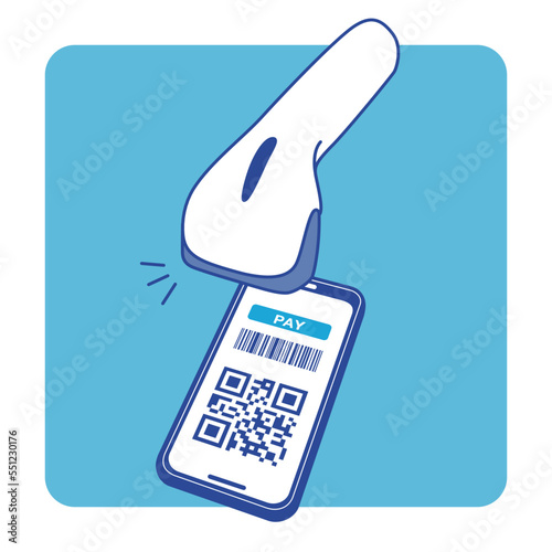 Store reading type QR code payment,vector illustration
barcode, QR code payment shopping 