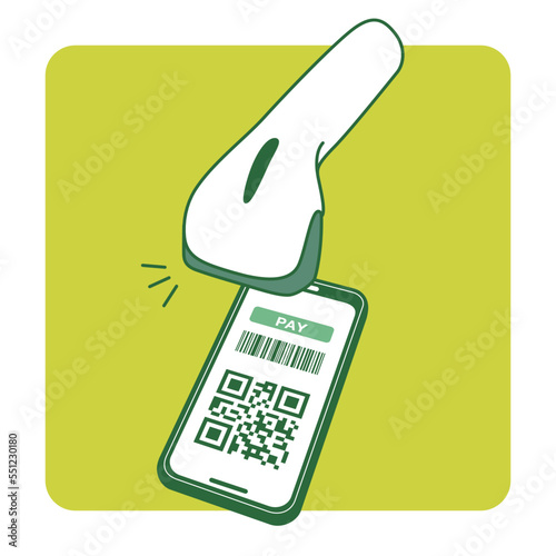 Store reading type QR code payment,vector illustration
barcode, QR code payment shopping 