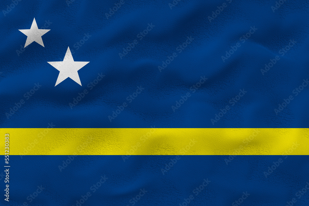 National flag of Kuracao. Background with flag of Kuracao. National flag of Kuracao. Background with flag of Kuracao.