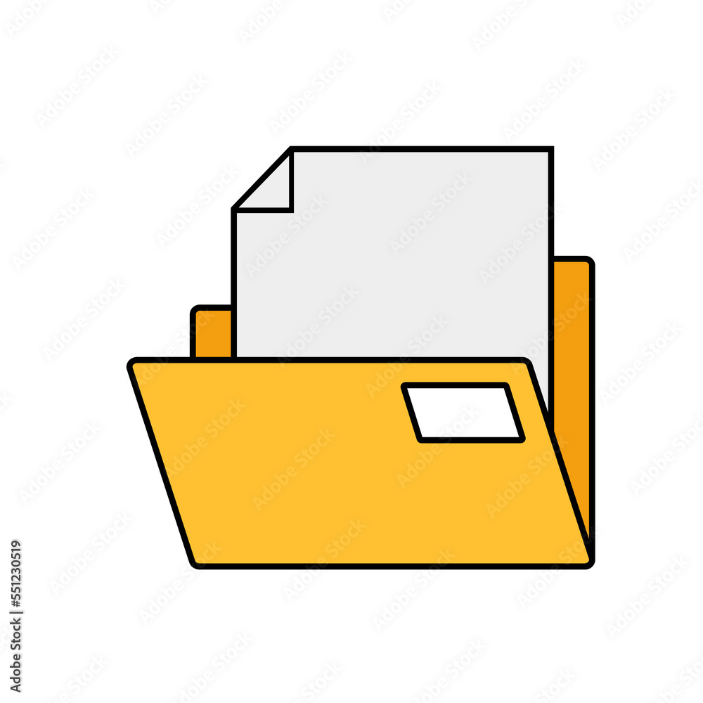 Folder icon in filled line style, use for website mobile app presentation Folder icon vector illustration in blue style for any projects, use for website mobile app presentation
