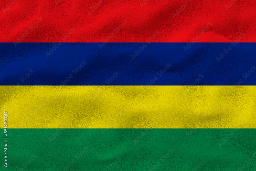 National flag of Mauritius. Background with flag of Mauritius. National flag of Mauritius. Background with flag of Mauritius.