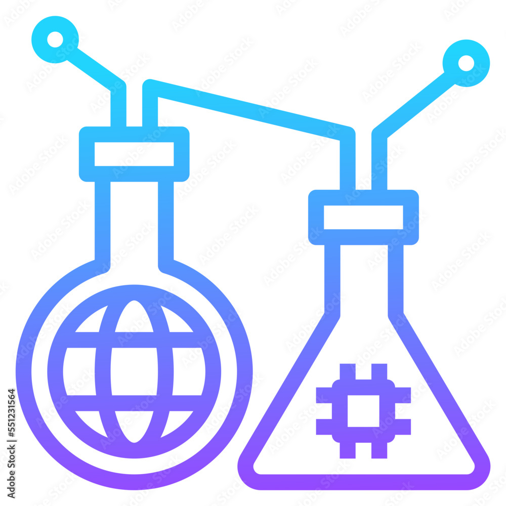 research gradient line icon