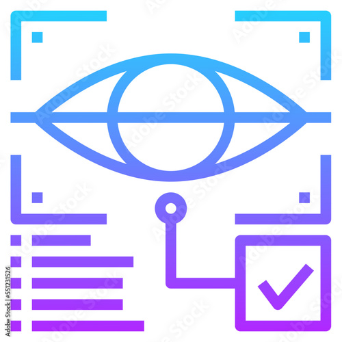 eye scan gradient line icon