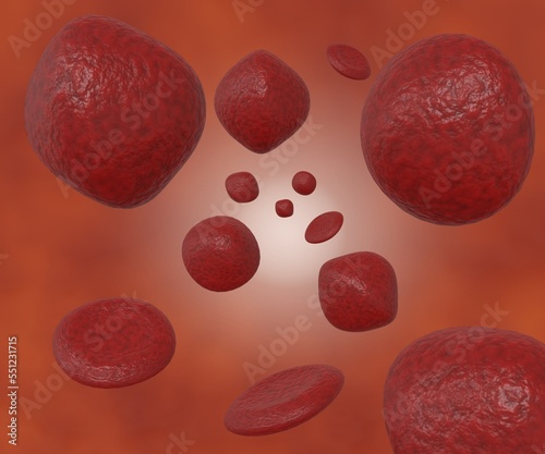 Macrocytosis is a condition in which your red blood cells are larger than they should be. Macrocytic anemia 3d rendering photo