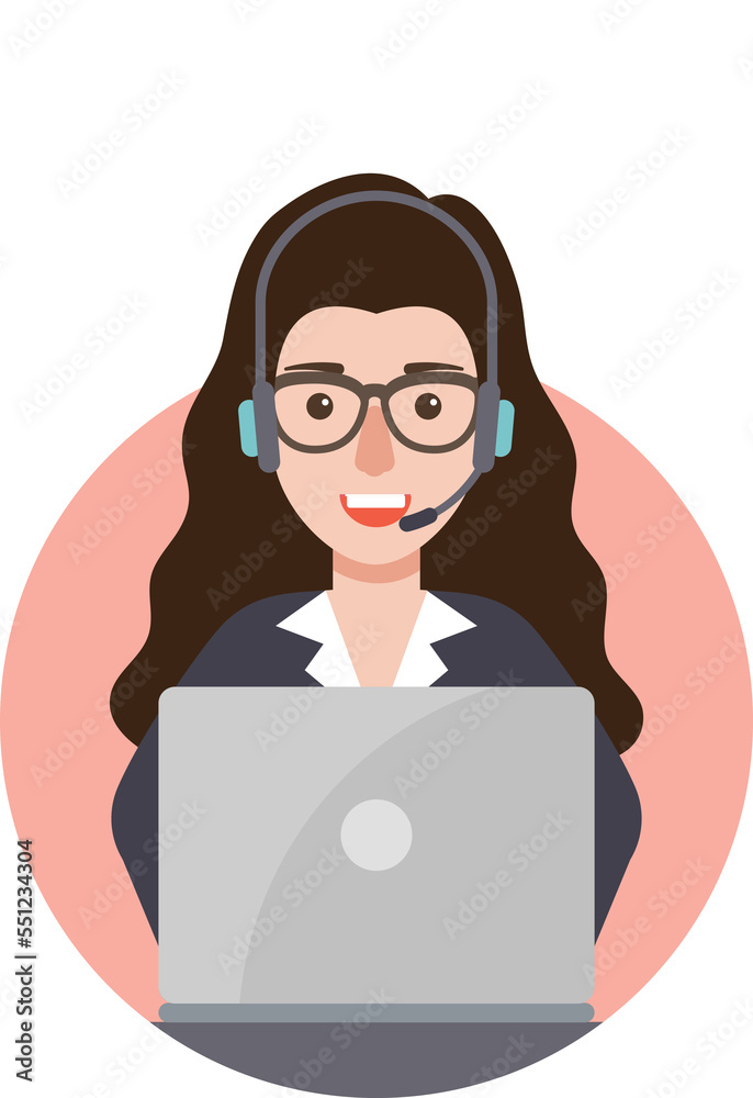 Call center operator, customer service on duty. Call center operator, customer service on duty.