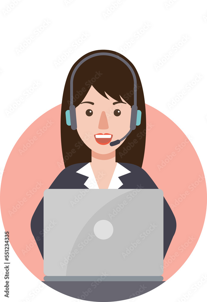 Call center operator, customer service on duty. Call center operator, customer service on duty.