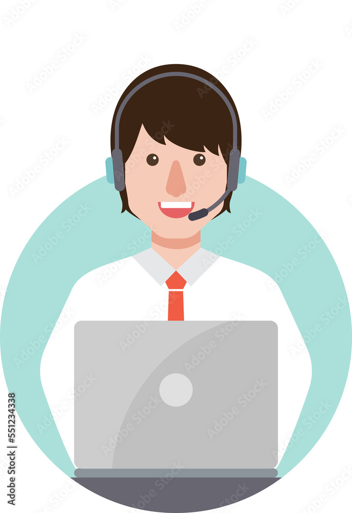 Call center operator, customer service on duty. Call center operator, customer service on duty.