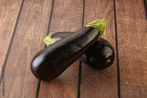 Two Fresh ripe black eggplants