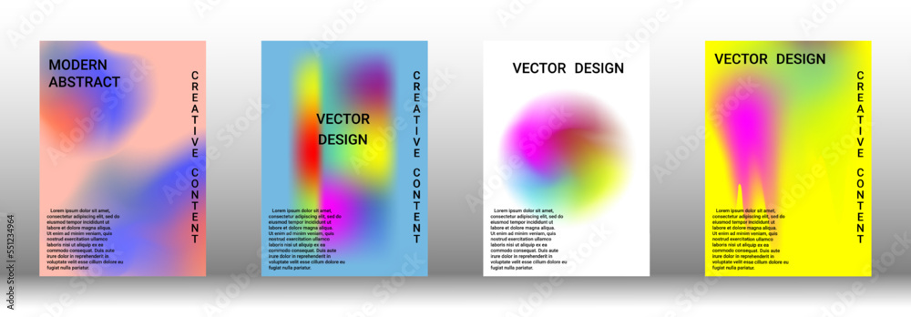 Artistic covers design. Creative fluid colors backgrounds. Set of abstract covers