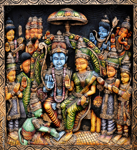 Bild auf Leinwand Hindu God Ram with goddess Sita