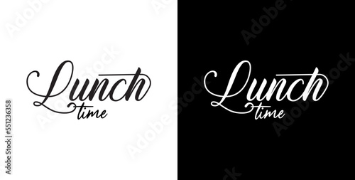 Lunch time with creatif font design.	